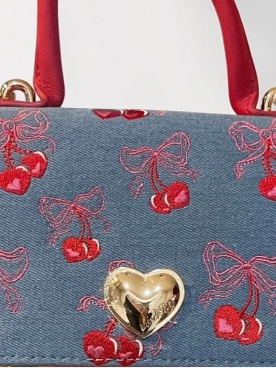 LUV BETSEY BETSEY Johnson denim and cherry Crossbody top Handel bag
NWT - Picture 6 of 13